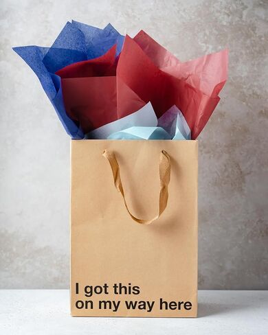 MilkToast Brands Funny Gift Bag 11 x 8 x 4 inch – Brown Kraft Paper Bag with 'I tried' Print – Gag Gift Wrap for Birthdays, Holidays, Office Parties – Party Gift Wrap for Mother's Day, Father's Day in Kuwait