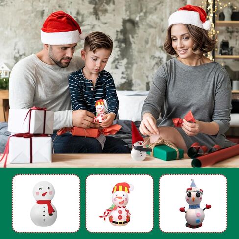 10Pcs Foam Snowman Foam Balls Ornaments Funny Handmade DIY Crafts Christmas Crafts for Festival Projects Nursery Party Winter, 14cm in Kuwait