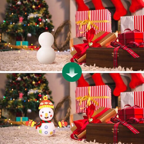 10Pcs Foam Snowman Foam Balls Ornaments Funny Handmade DIY Crafts Christmas Crafts for Festival Projects Nursery Party Winter, 14cm in Kuwait
