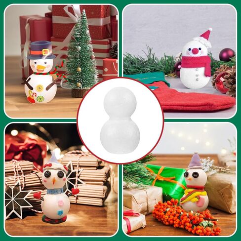 10Pcs Foam Snowman Foam Balls Ornaments Funny Handmade DIY Crafts Christmas Crafts for Festival Projects Nursery Party Winter, 14cm in Kuwait