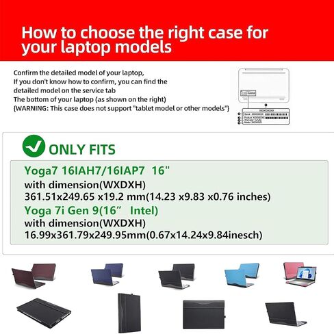 حقيبة كمبيوتر محمول لجهاز 2023 Yoga 7i مقاس 16 بوصة /15z-ds100/15-cn/15-dr1007TX/15-cp0053cl /15.6 بوصة حقيبة كمبيوتر محمول قابلة للفصل (15.6 بوصة، رمادي) in Kuwait