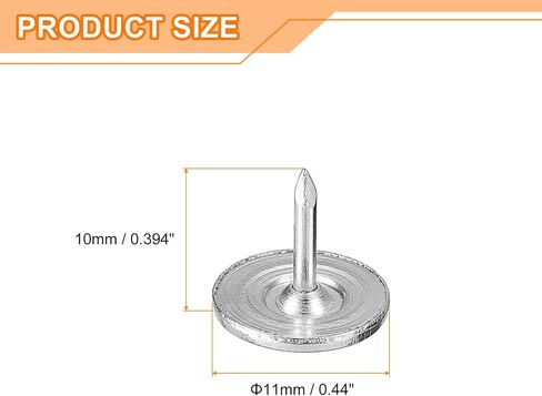 uxcell Upholstery Tacks Nail Pins Furniture, 100Pcs 9x8mm Thumb Tack Pins Assortment Kit Carbon Steel for Home Sofa DIY Decorative Nail Heads Nails, Silver Tone in Saudi Arabia