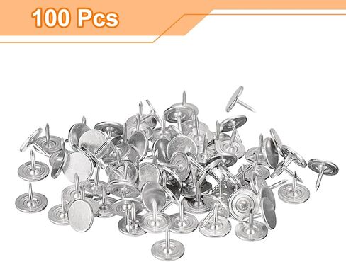 uxcell Upholstery Tacks Nail Pins Furniture, 100Pcs 9x8mm Thumb Tack Pins Assortment Kit Carbon Steel for Home Sofa DIY Decorative Nail Heads Nails, Silver Tone in Saudi Arabia