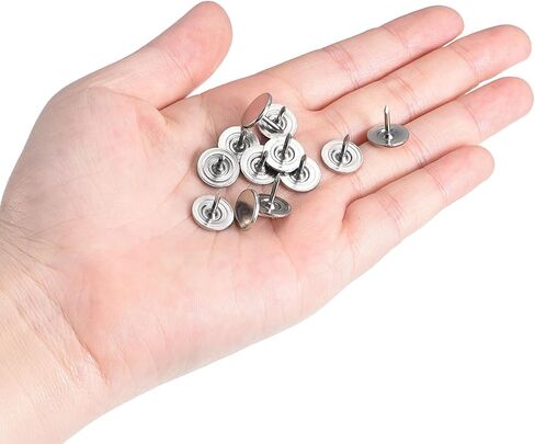 uxcell Upholstery Tacks Nail Pins Furniture, 100Pcs 9x8mm Thumb Tack Pins Assortment Kit Carbon Steel for Home Sofa DIY Decorative Nail Heads Nails, Silver Tone in Saudi Arabia