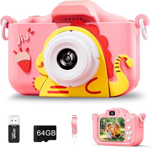 Kids Camera Toy, 64GB Digital Camera for Kids, Dinosaurs Birthday Gifts for Boys Age 3-12, 1080P HD Video Camera for Toddler, Children Toys for 3 4 5 6 7 8 9 Year Old Boys in Saudi Arabia