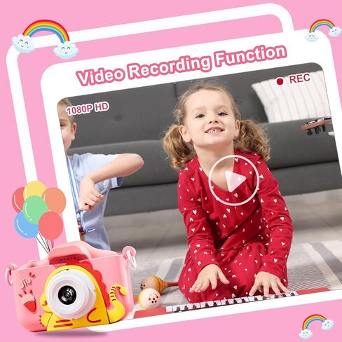 Kids Camera Toy, 64GB Digital Camera for Kids, Dinosaurs Birthday Gifts for Boys Age 3-12, 1080P HD Video Camera for Toddler, Children Toys for 3 4 5 6 7 8 9 Year Old Boys in Saudi Arabia