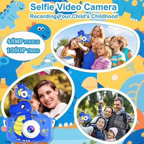 Kids Camera Toy, 64GB Digital Camera for Kids, Dinosaurs Birthday Gifts for Boys Age 3-12, 1080P HD Video Camera for Toddler, Children Toys for 3 4 5 6 7 8 9 Year Old Boys in Saudi Arabia