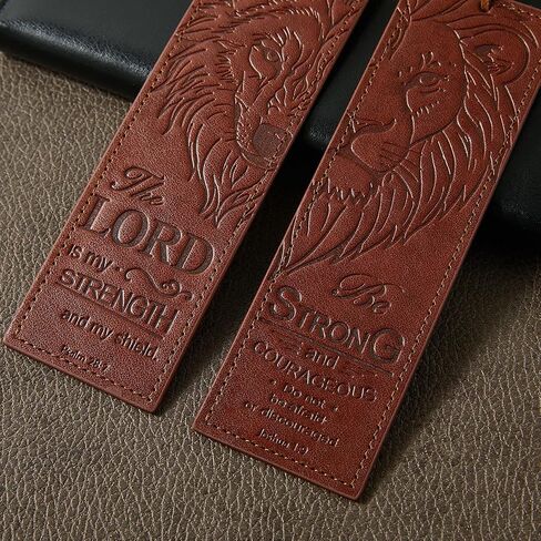 2 PCS Wolf Lion Leather Bible Labmark ، هدايا مرجعية مسيحية للرجال علامات كتاب لقراءة الرجال (براون) in Kuwait
