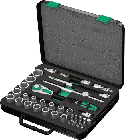 Wera 8100 SA 2 Zyklop 1/4" Metric Ratchet Set (42-Pieces) 05073593001 950 SPKL/9 SM N SB Long ARM HEX Key Set in Saudi Arabia