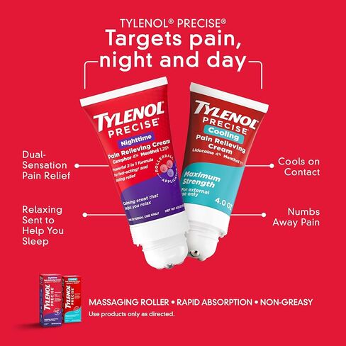 كريم تخفيف الألم الدقيق من تيلينول، كريم يدوكائين لتدفئة الألم بقوة 4% لآلام الظهر والركبة والمفاصل، سريع المفعول، كريم تخفيف الألم المتغلغل، رائحة خفيفة، 118 مل in Kuwait