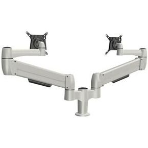 Double SpaceArm Monitor Arm - Bolt Thru, Platinum