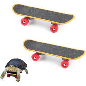 2 PCS Turtle Skateboard Funny Reptile Skateboard Bird Parrot Intelligence Toys Tortoise Habitat Accessories for Small Animals Pets Tortoises