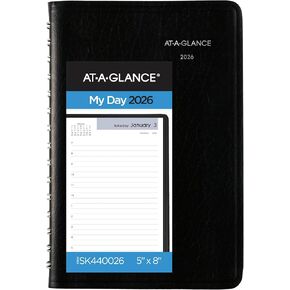 AT-A-GLANCE 2026 Appointment Book Planner, Daily, 5" x 8", Small, Hourly, DayMinder, Black (SK440026)