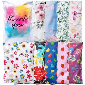 CutePackage 10x13 100ct Variety Mix Pack 10 Design Designer Poly Mailer Envelope Plastic Custom Mailing Shipping Bags with Self Seal Adhesive Strip Tamper Proof Packaging Bag with Enhanced Durability