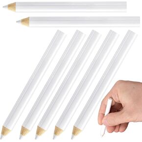 VARMDUKKE 7PCS Fabric Sewing Pencils, 8.75 cm White Fabric Marker for Sewing, Water Soluble Tailor Chalk Pencil for Wipe Quilting, Sewing Tool for Crafts, Professional Dressmakers, Daily Use
