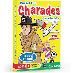 Pocket Fun Charades for Kids Ages 6+ – 376 Fun Acting Prompts – No Reading Required | Compact, Take-Anywhere Activity for Travel, Camping, Party, Game Night, or Birthday Gift for Boy or Girl