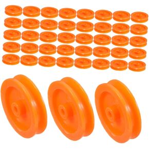 50pcs Plastic Pulley Wheels for Rc Cars and Planes Smooth Sliding Toy Parts for Modifications and Repairs Versatile Plastic Construction