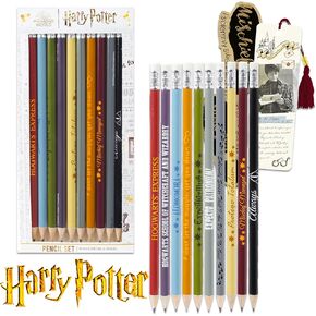Harry Potter Pencils for Kids - Bundle with 10 Hogwarts Pencils, Phone Wallet, and More | Harry Potter Classroom School Supplies