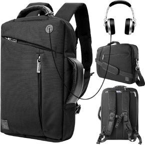Convertible Laptop Shoulder Bag 13 14 15 15.6 17.3 Inch for Men Women Business Travel