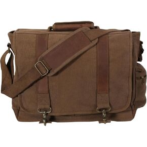 Rothco Vintage Canvas Pathfinder Laptop Bag With Leather Accents