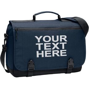 Personalized Messenger Bag for Men, Women, Laptop Briefcase, Chili Red - Add Your Embroidered Monogram - Custom Shoulder Bag