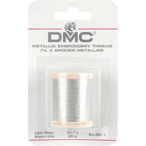 DMC 283Z Metallic Embroidery Thread, 43.7-Yard, Light Silver