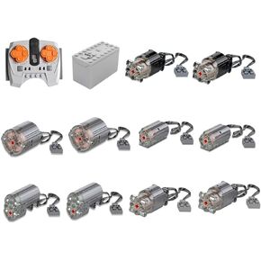 MISINI 22 Pieces Technology Power Functions Set, Including XL/L/M/Servo Motors kit (RC/APP,Parts Shaft Cross), Remote Control Battery Box