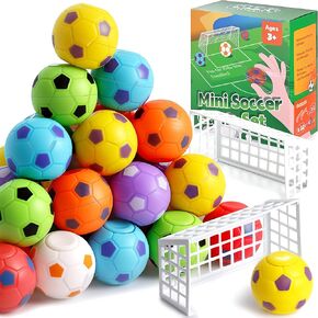 LovesTown 32PCS Soccer Fidget Spinners with Goal Frame, Soccer Game Set for Kids Party Favors, Stress Relief Toys, for Birthday Classroom Prizes, Goodie Bag Stuffers