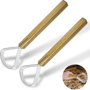 MCSDFN 2 PCS Pelt Scraper Fleshing Tool Stainless Steel Pelt Hide Scraper Fleshing Tool Leather Making Tools Flesher Tanning Tools for Taxidermy Supplies