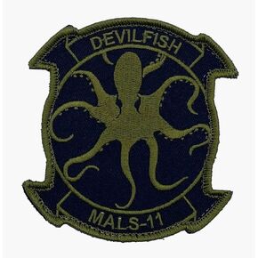 MALS-11 Devilfish 2022 OD Green Patch –with Hook and Loop, 4"