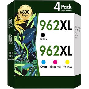 962 962XL Ink Cartridges Combo Pack：Replacement for HP Ink 962XL Black and 962 Color for HP OfficeJet Pro 9010 Series 9015 9018 9025 9020 9012 9014 9016 9019 9022 9026 9027 9028 9029 Printer