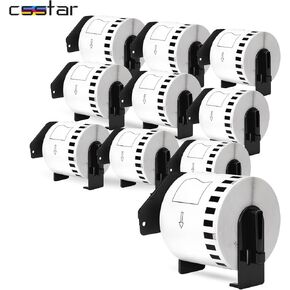 DK-22205 Continuous Paper Labels Compatible Replacement for Brother ql-800/ ql-820nwb/ ql-1100/ ql-500/ ql-550(10 Pack, 2.4" X 100 Ft.)