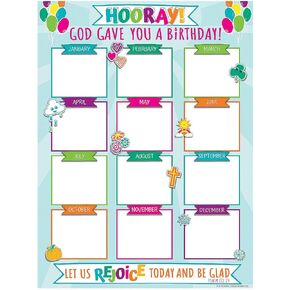 Fun Express Sunday School Dry Erase Birthday Poster - 1 Piece - Educational And Learning Activities For Kids