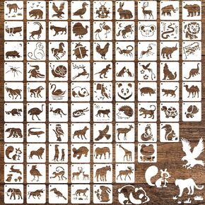 80 Pcs Ocean Animal Painting Stencils Reusable Sea Stencils for Painting on Wood Rocks Canvas Fabric Glass Pottery 2x2 Inch