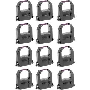 (12 Pack) Black Ink Ribbon for All Amano PIX and TCX Series Time Clock Models, CE-315151 Compatible (TCX 11/21/22/45/85/88/90, PIX 10/15/20/21/25/28/55/75/95/200/3000x)