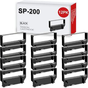 SP200 Black Ink Ribbon Replacement for Star SP200 Black Ribbon Used with Star Micronics SP200 SP-200BK SP-500 SP-2000 SP-512 SP-542 SP-2360 RC200 Receipt POS Printer (12 Pack)