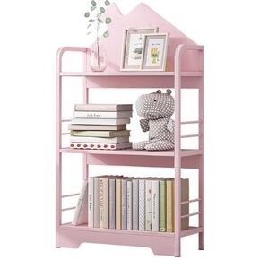 Bookshelf Floor-to-Ceiling Three-Tier Bookshelf Living Room Display Rack Book Storage Rack Bedroom Rack Office File Rack Bookshelves and Bookcases