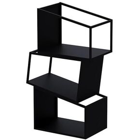 Small Bookshelf Creative Bookshelf Floor-Standing Storage Rack Living Room Corner Simple Home Bookcase Corner Bedroom Iron Storage Rack for Office, Living Room(Gold,S)