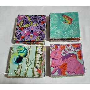 Tula Pink Fabric Scraps Pack for Crumb/Scrappy Quilting 100% Cotton