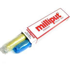 Milliput Epoxy Putty Pack of 3 (6 Sticks) Standard Yellow Grey Cold Setting Modelling Restoring Sculpting