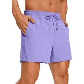 CRZ YOGA Men's Linerless Workout Shorts - 5'' / 7'' Lightweight Quick Dry Running Sports Athletic Gym Shorts with Pockets
