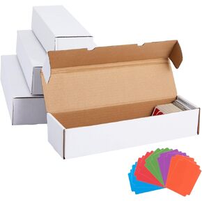 OldPAPA 600 Count Trading Card Storage Box, Cardboard Sports Game Card Storage Collector Boxes with 10 PCS Dividers, 3600-Capacity Storage for Standard Trading Cards (6 Pack)