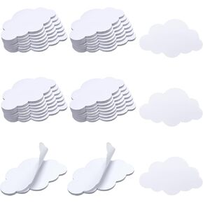 Jetec 24 Pcs Cloud Sticky Notepads Teacher's Day Self White Sticky Cute Memo Tabs for Men Women Stationery Office Home Wedding Birthday Party Wall Decor Teacher Appreciation Supplies, 30 Sheets/pad