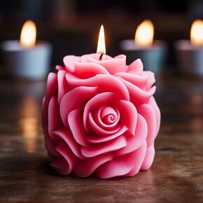 Rose Pillar Candle Silicone Mold Handmade Valentine's Day Mother's Day Flower Bouquet Soap Gypsum Resin Molds Wedding Decor Crafts Gifts (1)