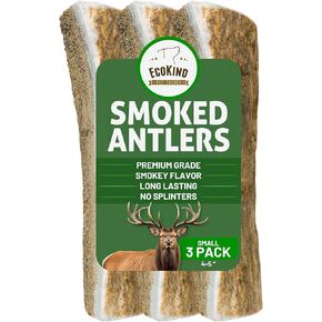 EcoKind Smoked Elk Antler Dog Chews – Natural Split Antler for Dogs, Long-Lasting, Elk Antlers for Dogs Large, Treats for Large Breeds, Splinter-Free, Supports Dental Health – 1 X-Large Chew