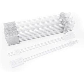 Gobricks Classic Bulk GDS-1327 Bar 1 x 12 with 1 x 2 Plate End with Hollow Studs and 1 x 1 Round Plate End 20PCS Compatible with Lego 99784 42445 Toy MOC Brick Brands Color:Trans Clear 40