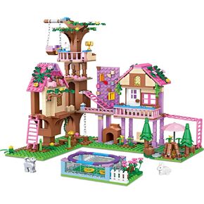 Tree House Building Set Compatible with Lego Friends, 756 PCS Forest House Building Kit Birthday Gift for Kids Girls Age 6-12 Years（7681）