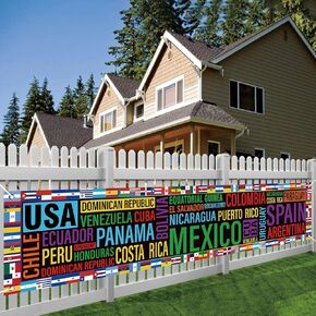 Large Hispanic Heritage Month Banner for Fence Latinx Heritage Month Decor Outdoor National 22 Spanish Speaking Countries Latino Heritage Month Decorations and Supplies for School Classroom Office