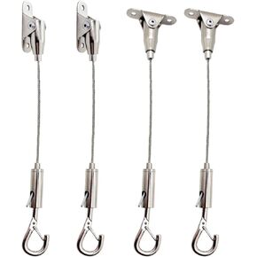 4 Pieces of Steel Wire for Hanging Picture Frames, a 1.5-Meter-Long Sturdy Stainless Steel Wire Rope, 360-degree high-Strength System for Hanging Artworks and billboards