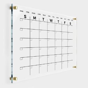 Premium Acrylic Wall Calendar - Reusable Board for Office and Home - Dry Erase Board - Large Glass Calendar for Wall (28x20" (BestSeller))